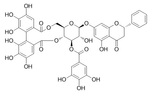 Pinocembrin 7-O-(3-galloyl-4,6-(S)-hexahydroxydiphenoyl)-beta-D-glucose