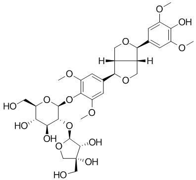 (-)-Syringaresinol 4-(2-apiosylglucoside)