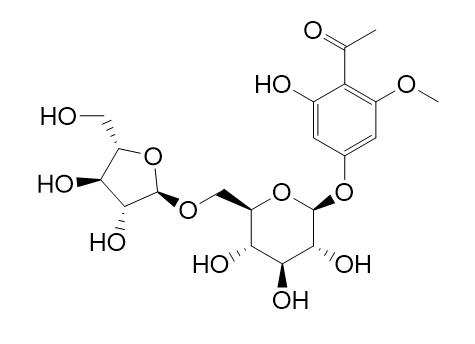 2-Hydroxy-6-methoxy-4-O-(6-O-alpha-L-arabinofuranosyl-beta-D-glucopyranosyl)acetophenone