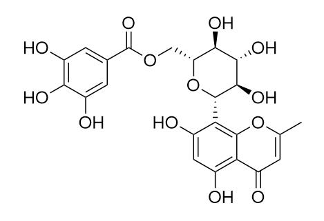 8-C-beta-D-(6-O-galloyl)glucosylnoreugenin