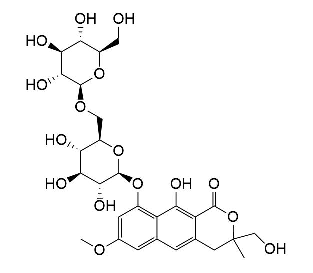 Cassialactone 9-O-beta-D-glucopyranosyl-(1→6)-beta-D-glucopyranoside