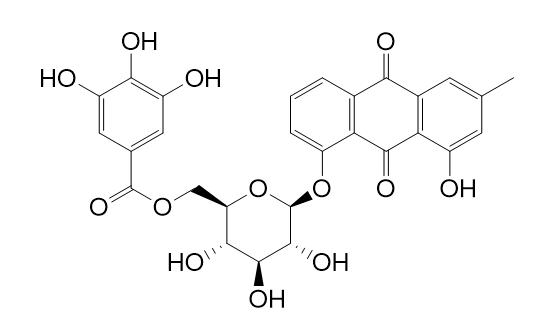 Chrysophanol-8-O-beta-D-（6-O-galloyl)-glucopyranoside